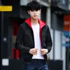 2018 Nuovo Autunno Giacca da Uomo Stile Coreano Con Cappuccio Giacca Casual Cappotto Uomo Solido Rosso Nero Mens Outfit Giacche A Vento Giacche Uomo 5XL