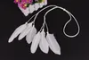 Romani White Feather Headbands Bohemian Brides Hair Rope Bead Longe Woven Pretty Immaculate