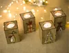 Christmas Wood Candle Holder Candlestick Table Lamp For Tea Light Decoration