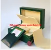 Papers Cartão Luxo Qualidade Box Wristwatch Mens Original Boxes caixa verde para relógios Booklet em Inglês Presente Para Homem Homens Mulheres Venda