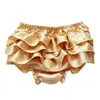 Nyfödd baby kläder barn tjejer satin ruffled pp byxor spädbarn toddler tjej leopard bowknot dots bloomers baby shorts 0-3 år 14 färger