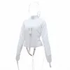 Soft PU skórzany fetysz straitjacket niewoli ograniczenie górna skórzana kurtka fetysz gimp cosplay dorośli seks zabawki dla kobiety302t