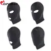 Morease 4 Style Fétiche Unisexe BDSM Capuche Masque Bouche Noire Oeil Esclave Capuche Produit de Sexe Jouets Bondage Adulte Jeu Pour Couple Femmes Y18110401