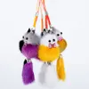 1pc véritable porte-clés en fourrure véritable vison porte-clés fourrure animaux sac porte-clés téléphone pendentif téléphone breloque ventes cadeau