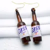 2018 Nuovo orecchino a goccia personalizzato a forma di bottiglia di birra Orecchini in acrilico per sake Harajuku Orecchini per orecchini con design di gioielli allergici