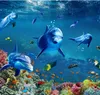 비닐 바닥 욕실 바다 세계 돌고래 Underwater World 3D 욕실 거실 바닥 타일 열 바닥 그림