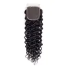 Brasilianska jungfruliga hår 3 -buntar med 4x4 vattenvågbuntar med toppstängningar våta och vågiga 4pieceslot hårförlängningar3767753