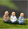 4 Teile/satz Tempel Buddhistischen Mönch Figuren Fee Garten Miniaturen Bonsai Terrarium Micro Landschaft Harz Handwerk Zwerge