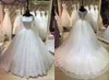 Incredibile abito da ballo in pizzo a maniche lunghe abito da sposa economico scollo quadrato illusione corsetto posteriore corte strascico abiti da sposa in tulle abiti da sposa