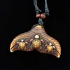 Todo 12 peças imitação étnica tribal osso de iaque cauda de baleia surf tartarugas sereia cauda pingente colar presente da sorte mn5458839785