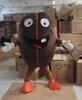 2018 Sconto vendita in fabbrica Vivid Dark Brown Coffee Bean Mascot Costume Robusta Bean con grande bocca Mascotte Mascota Adult Party Outfit