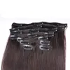 Remy 100 Human Hair brazilian hair clip in extensions 7pcs double strong 100g human hair clip in extensions weft8965778