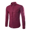 5 couleurs taille asiatique XXXL hommes à manches longues coupe ajustée chemise habillée bouton couvert plaine blanc rose chemises hommes vêtements 2018 CS11