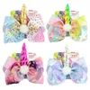 8 pouces Jojo Siwa Rainbow Stars Love Licorns Impression Géante Bow Girl Clips Cheveux Enfants Bobby Pin avec carte 14 Designs