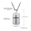 10pcs/Lot Cross Dog Gravures Bibelbuchstaben Edelstahl Pendellöche Halskette Schmucktaufe für MEN443539