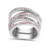 Bague de couleur or Rose avec cristal de rovski, bagues de luxe pour femmes, bijoux cadeau de fête des mères 9376373