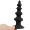 IKOKY silicone lungo giocattoli del sesso anale a forma di torre prodotti del sesso nero perline anali gay massaggiatore della prostata tappi di testa per uomini e donne S924