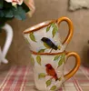 Te kaffe muggar keramiska kreativa retro fåglar juice mjölk rånar heminredning porslin vintage bröllop figurin hantverk vatten