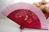 Handmade Inkjet Silk Hand Fan for Women Wedding Favor Fan Bamboo Japanese Folding Hand Fans Flowers Crafts Gift 1pcs