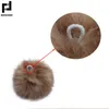 BASEHOME bibelot Pompons porte-clés fausse fourrure porte-clés moelleux bibelots Pom Pom porte-clés couleur or chaîne 327z