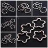 Stainless Steel Key Rings Multi Shape Round Oral Heart Flower Star Wire Key Circle Ring Chains DIY Promotion Gift