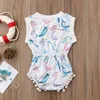 2018 New Baby Girl Clothes Summer Dolphins Mermaid Printing Tassel Newborn Baby Romper Sunsuit Playsuit Outfits Kids Clothes Baby Onesies