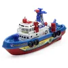 Electric Boat Barn Marine Rescue Leksaker Brandbåt Barn Elektrisk leksak Höghastighetsnavigering Non-Remote Warship Kids Gift