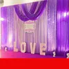 10ft * 20ft Wedding Party Stage Celebration Background Satin Curtain Drapy Filar Sufitowy Tło Małżeństwo Dekoracji Weil 3m * 6m