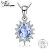 JewelryPalace Prinses Diana 2.9ct Natural Blue Topaas Hangers Solid 925 Sterling Zilver Charme Mode Fijne Sieraden voor Dames S18101308