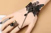 Hot new Europeus e Americanos antigo tribunal gótico borboleta pulseira de renda com anel de banda de cristal uma moda clássica elegante