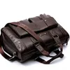 BailiLaoRen Maletín de negocios de cuero para hombre 14-15 bolsos para ordenador portátil de gran capacidad de viaje bandolera de mensajero para hombre P0209F