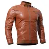 Homens Pu Jaquetas Casacos Casaco De Couro De Motocicleta Homens Outono Primavera Vestuário De Couro Masculino Casual Casacos Roupas Plus Size XXXL