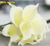 Calla Lily Bride Bouquet 34cm Long Single Artificial Flower Silk Flower 13 Färg Alternativ för Bröllopsjubileum Heminredning