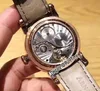 Nouveau 42mm ArnoldSon HM Perpetual Moon A1GLARI01AC122A Or Rose Cadran Blanc Mécanique À Remontage Manuel Montre Pour Homme Bracelet En Cuir Noir 288h