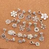 190pcs /ロットの花のぶら下げ合金巨根ルーズビーズチベットシルバーフィットヨーロッパのチャームブレスレットジュエリーBM55 LZシルバー