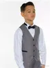 Grey Boys Tuxedo Meninos Ternos de jantar Três peças meninos de xale preto Tone formal Tuxedo para crianças Tuxedo4255106