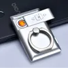 Portable Ring Mobile Bracket USB Electronic Lighter Windproof Rechargeable Lighter Multifunction Cigarette Lighter Gifts For Men