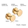 Black Stud Earrings Men Women Faux Gauges Ear Plugs Tunnel Stainless Steel Earrings 1 Pair 8mm