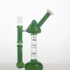 New US Design Glass Bong 12" jadegröna vattenpipor med 14 mm hanskål filterspets Bongs Recycler Oil Rig vax vattenpipa bubbler