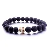 8mm Natural Black Lava Stone Beads Turchese braccialetto del Braccialetto DIY Diffusore di olio essenziale bracciale per le donne Gioielli Yoga