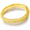 1 stuks holle filigraan vrouwen bangle vaste 18k geel goud gevuld bruiloft vrouwelijke armband openbare engagement geschenk