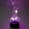 Sonic 3D Nightlight Visual Ilusão Visual LED RGB Mudando Sonic The Hedgehog Action Figure a luz novidade para o Natal