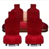 Bontkappen op de stoel van de autositekappen voor auto Alle stoelen Set 5 stks Kleur Geel Faux Bont Warm Verwarmd 2016 Verkoop I014-5