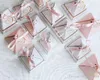 50pcs New Creative Triangular Pyramid Marble style Candy Box Wedding Favors Party Supplies thanks Gift Chocolate Box