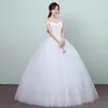 Abito da sposa su misura 2017 Nuovo modo di arrivo Semplice scollo a barchetta sexy Pizzo bianco Principessa Cina Abiti da sposa Abiti da sposa