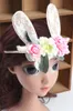 New Kids Girls Toddler Flower Headband Hair Baby Accessories Headwear For Girls Lace Rabbit Ear Bunny Crown Flower Pannband Hår 8462310