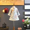 여자들은 드레스 2018 신년 옷을 Cheongsam 중국 스타일 두꺼운 따뜻한 여자 아기 긴 소매 공주는 겨울 의류 어린이 의류 드레스