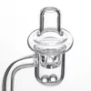 Parte superior plana Cuarzo Banger 2 mm Fondo redondo Accesorios para fumar 2 piezas Cuentas y 1 pieza Carb Cap para Glass Bong Dab Rig