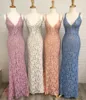 Fully Lace Sheath Prom Dresses 2019 Backless Bling Sequins Sexy Formal Event Dress Real Pictures Long Pageant Gowns Custom Made