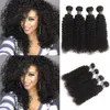 Kinkly Curly Brazilian Hair 3/4 st Brazilian Curly Virgin Hair Grade 9a Obehandlat Human Hair Buntar 100g per bunt